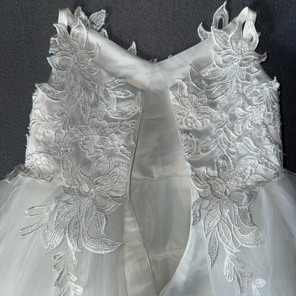 Miami Flower Girl Wedding Elegant White Lace Dress zip back full lined size 3 - Picture 15 of 16